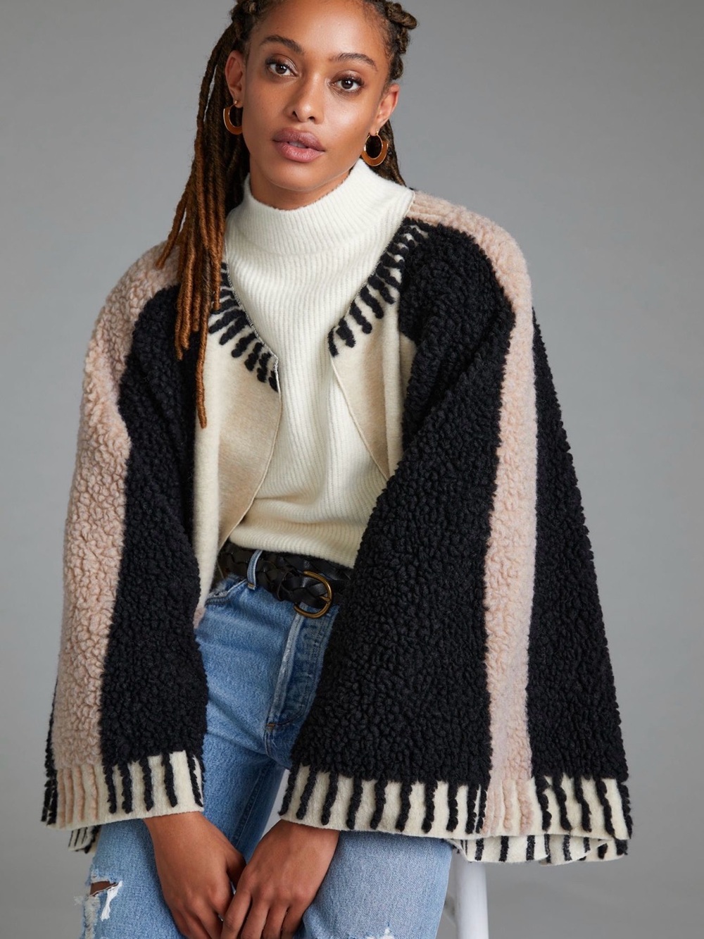 🌼Anthropologie Maeve Dusk & Dawn Capelet-Neutral Pattern